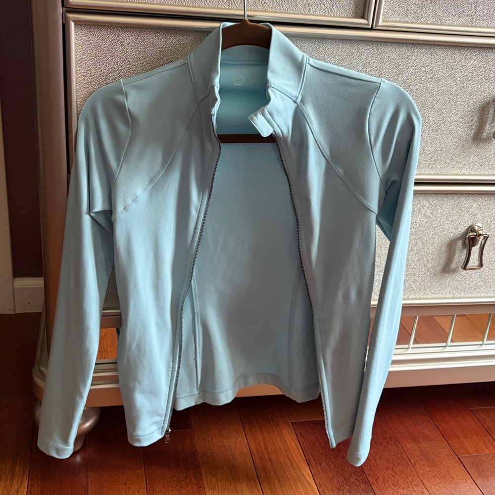 Hollister Gilly Hicks Active Recharge athletic zip up jacket XS light blue